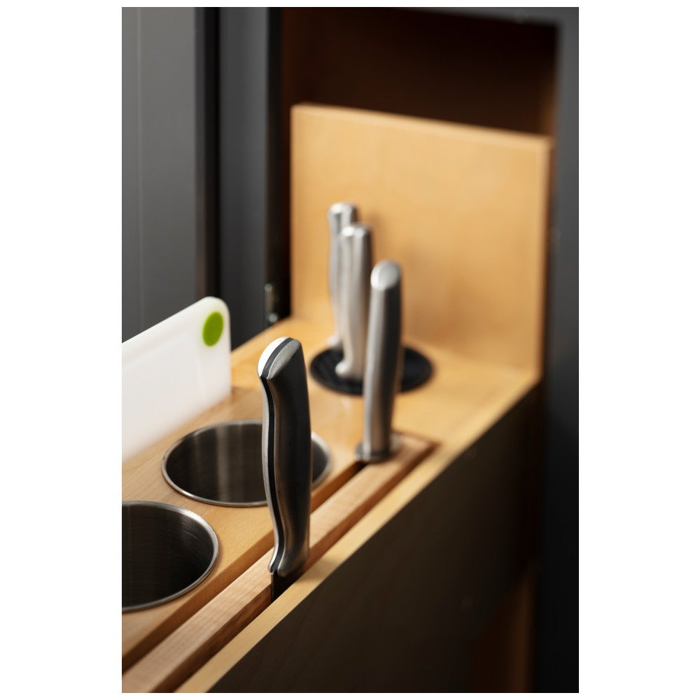 "No Wiggle" Magnetic Knife Organizer Soft-close Pullout