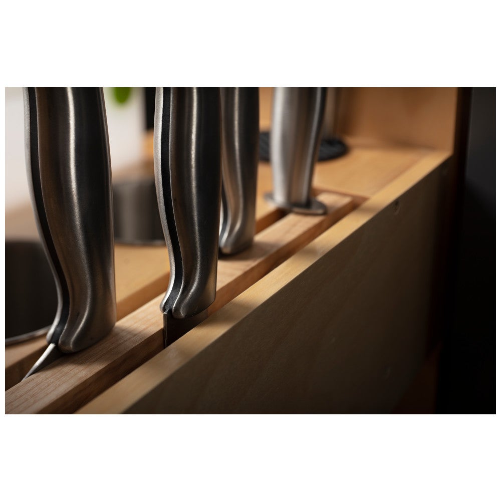 "No Wiggle" Magnetic Knife Organizer Soft-close Pullout