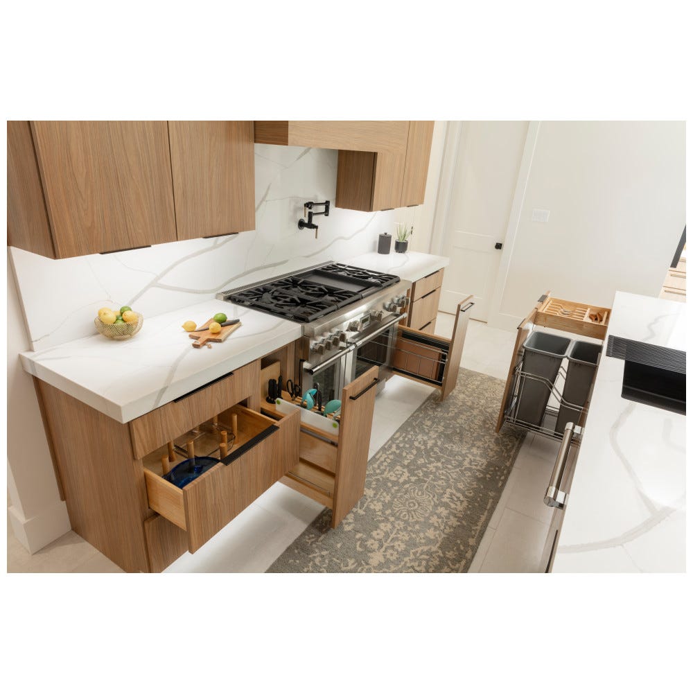 "No Wiggle" Magnetic Knife Organizer Soft-close Pullout