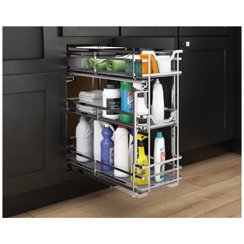 STORAGE WITH STYLE® Metal "No Wiggle" Under Drawer Base Pullout, Pre-assembled with Soft-close Slides