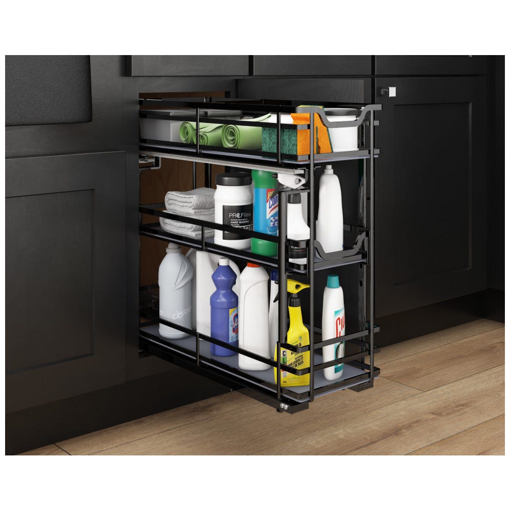 STORAGE WITH STYLE® Metal "No Wiggle" Under Drawer Base Pullout, Pre-assembled with Soft-close Slides