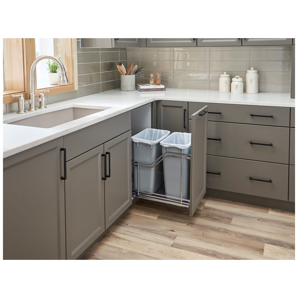 STORAGE WITH STYLE® Metal Soft-close Trashcan Pullout