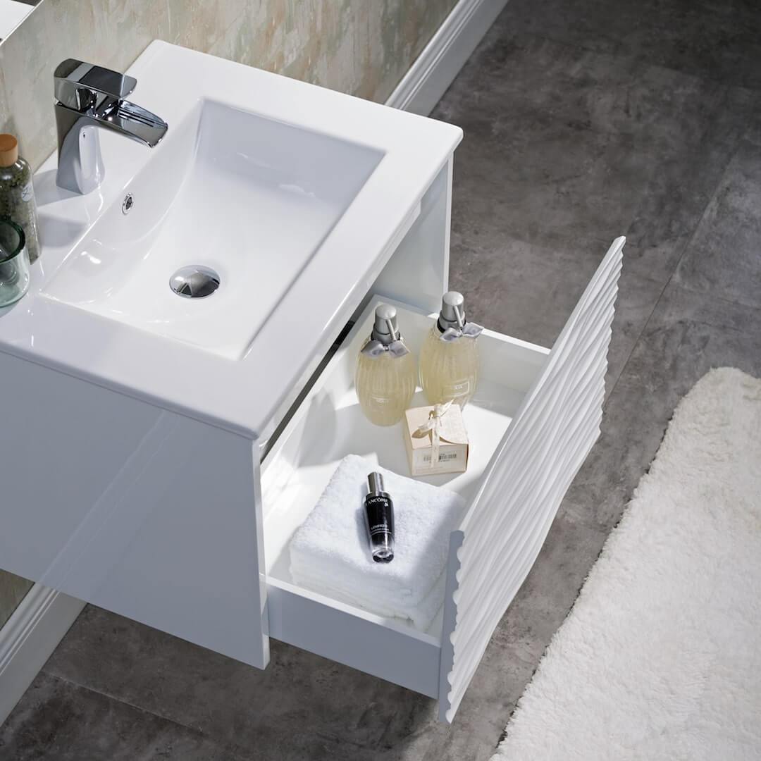 Paris 24 Inch Vanity – Glossy White - ezkitchenbath
