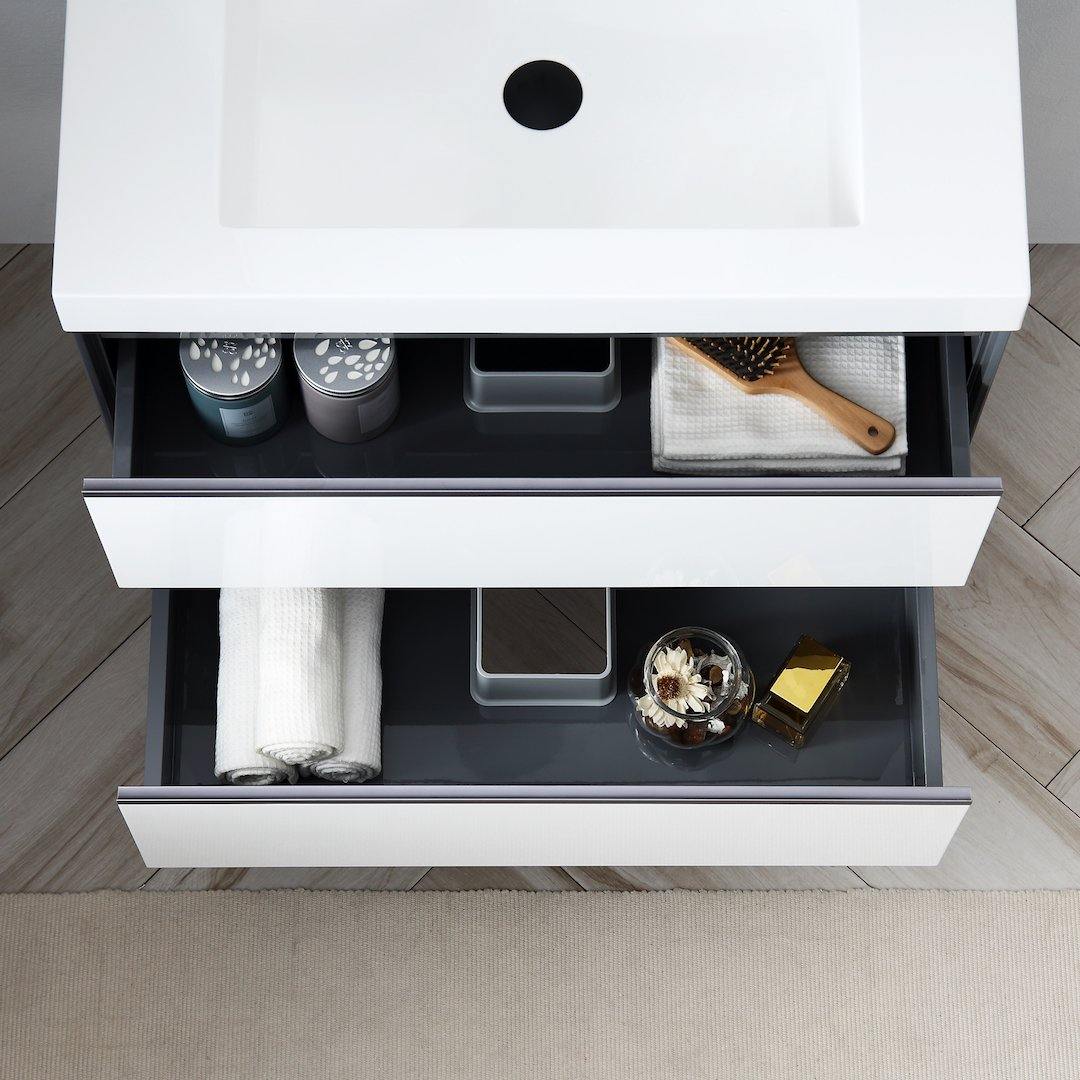 Berlin 24 Inch Vanity – Glossy White & Glossy Grey - ezkitchenbath