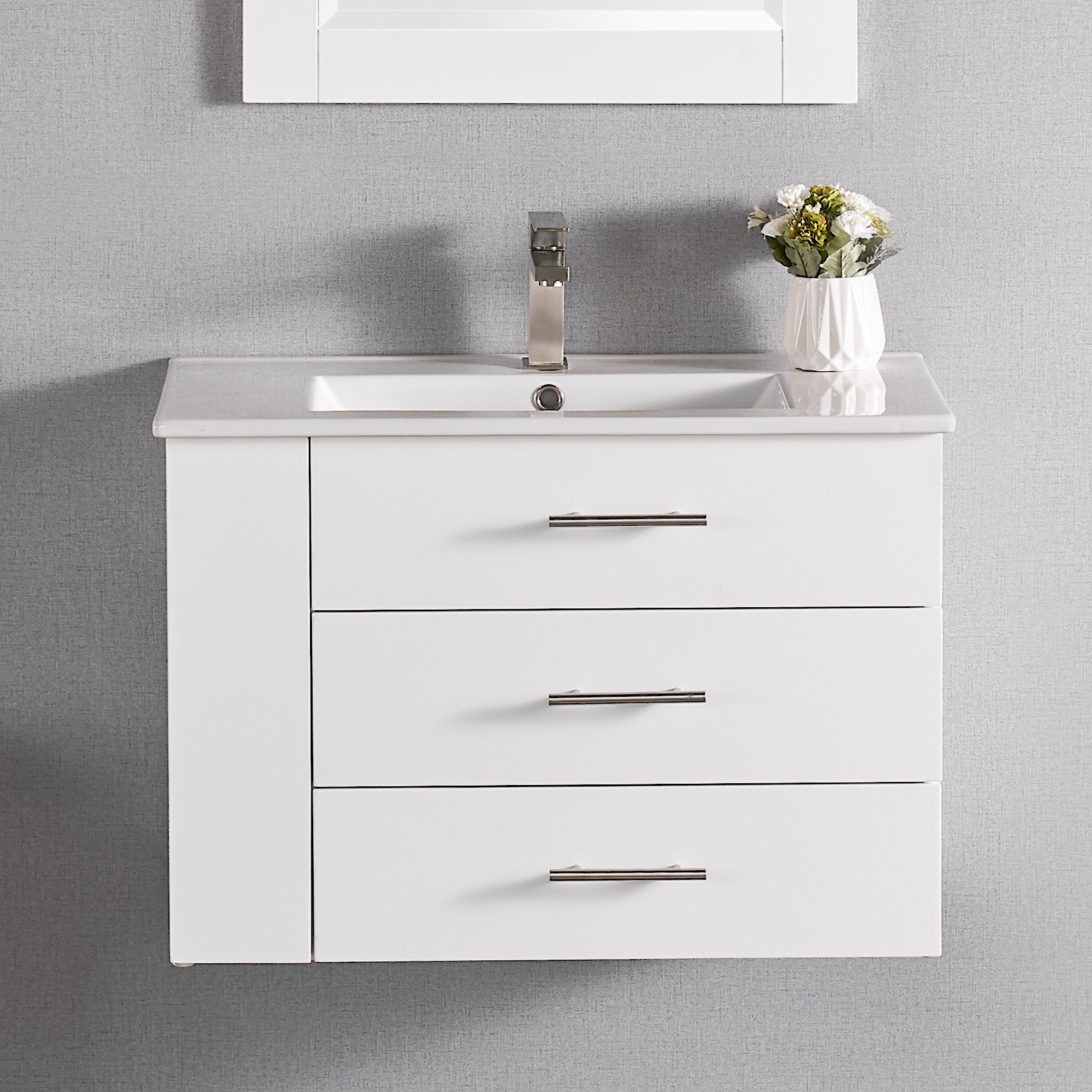 1906 Series 30in Floating Bathroom Vanity Cabinet Set (Left Shelf)