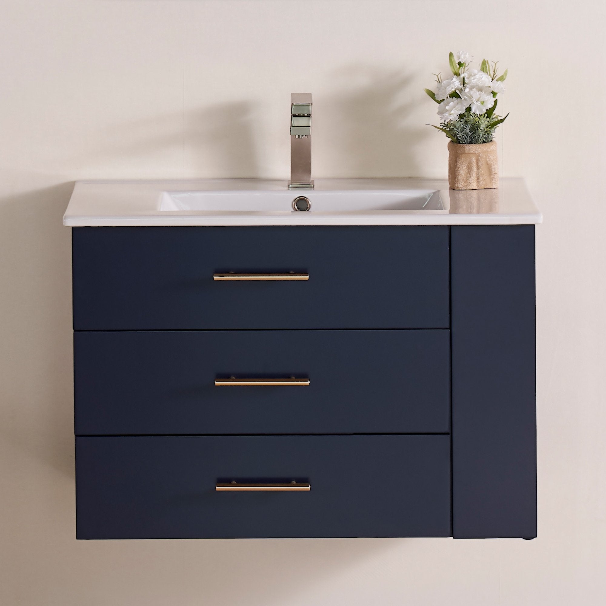 1906 Series 30in Floating Bathroom Vanity Cabinet Set (Right Shelf)