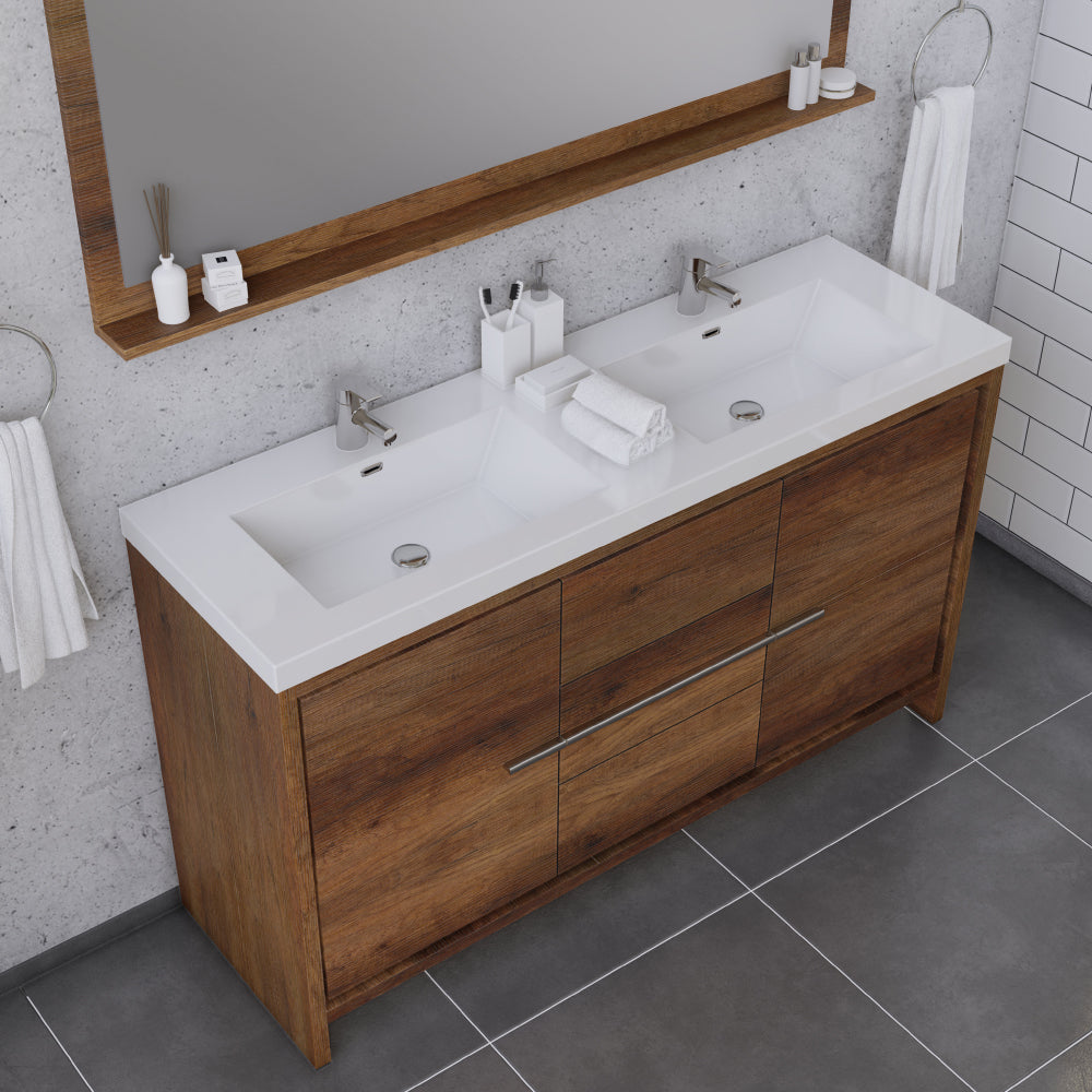 Sortino 60 Double inch Modern Bathroom Vanity