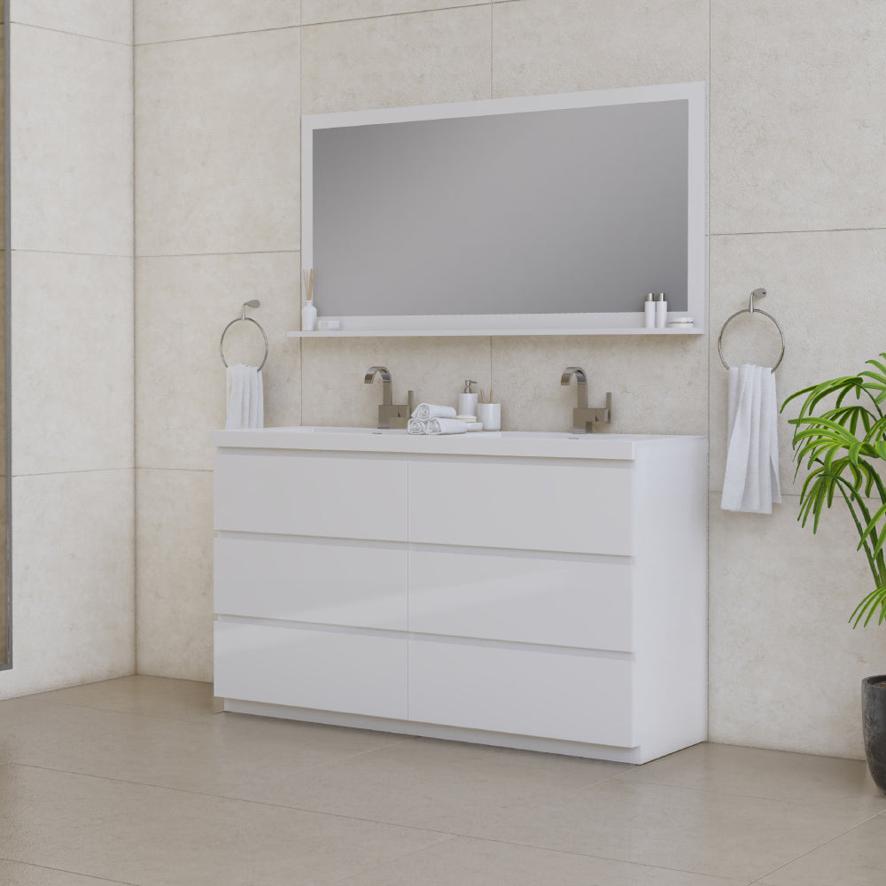 Paterno 60 inch Double Modern Freestanding Bathroom Vanity