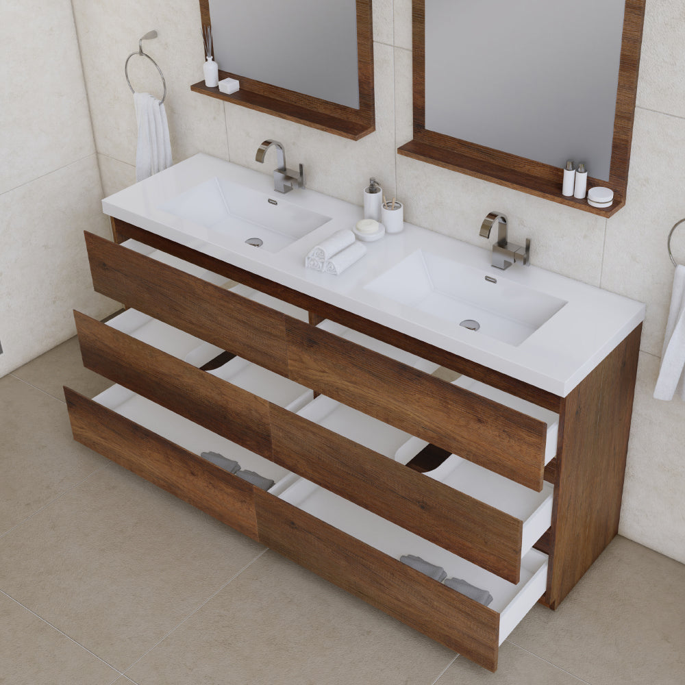 Paterno 72 inch Modern Freestanding Bathroom Vanity