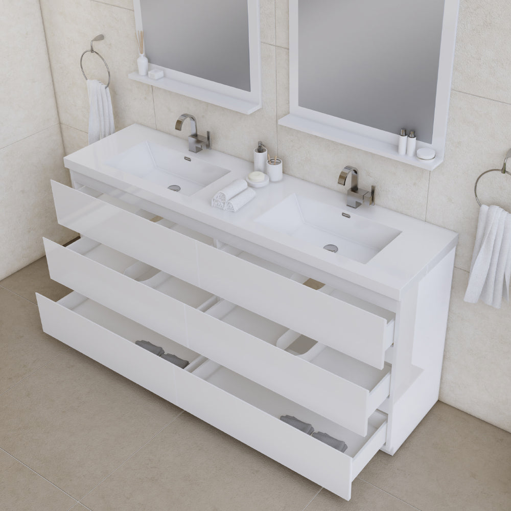 Paterno 72 inch Modern Freestanding Bathroom Vanity