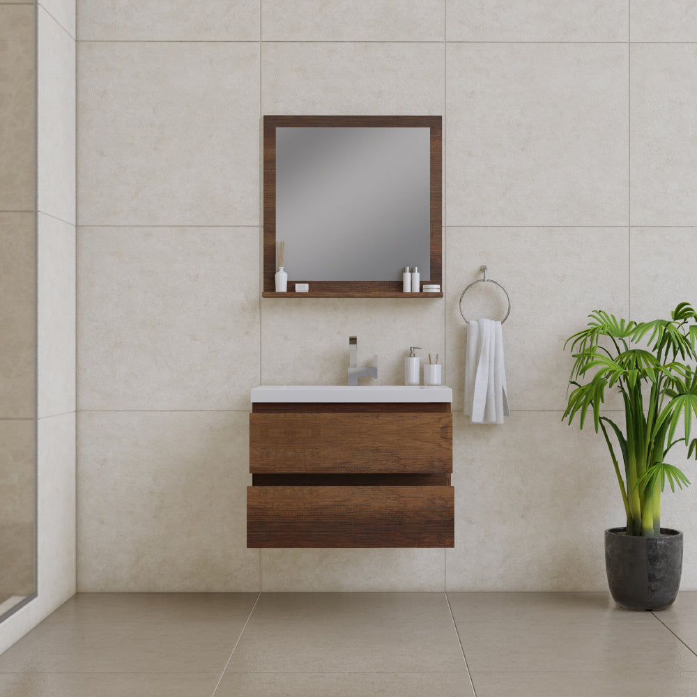 Paterno 30 inch Modern Wall Mounted Bathroom Vanity