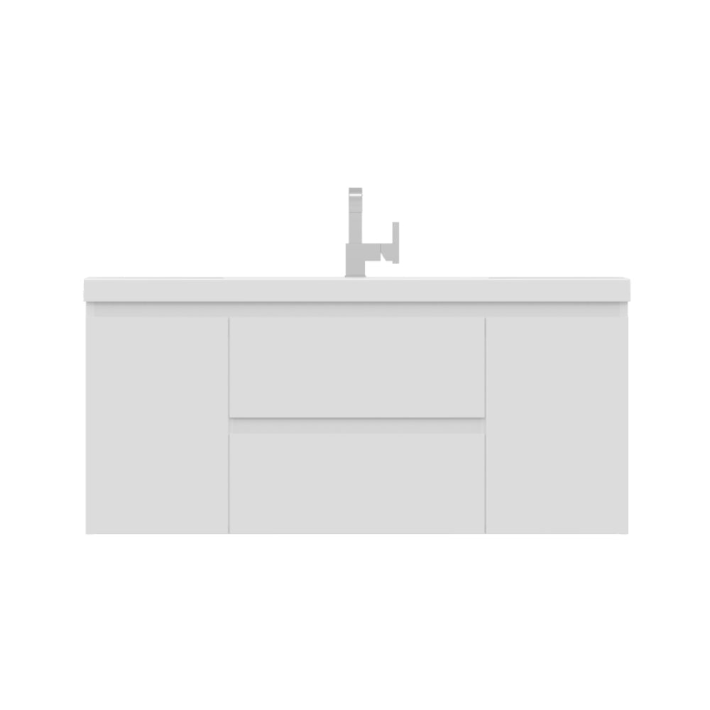 Paterno 48 inch Modern Wall Mounted Bathroom Vanity, Rosewood