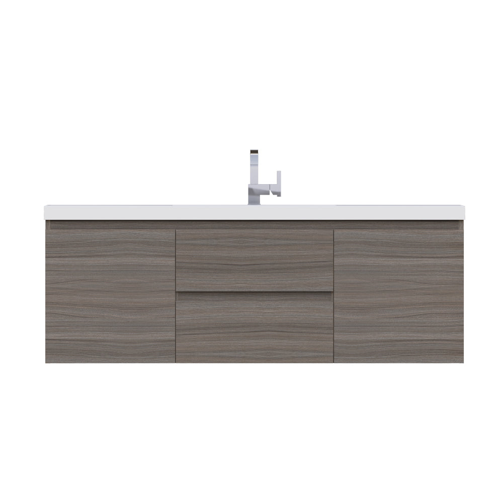 Paterno 60 inch Single Modern Wall Mounted Bathroom Vanit