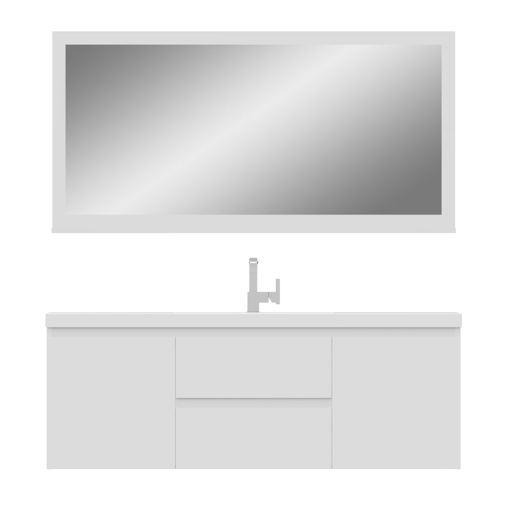 Paterno 60 inch Single Modern Wall Mounted Bathroom Vanit