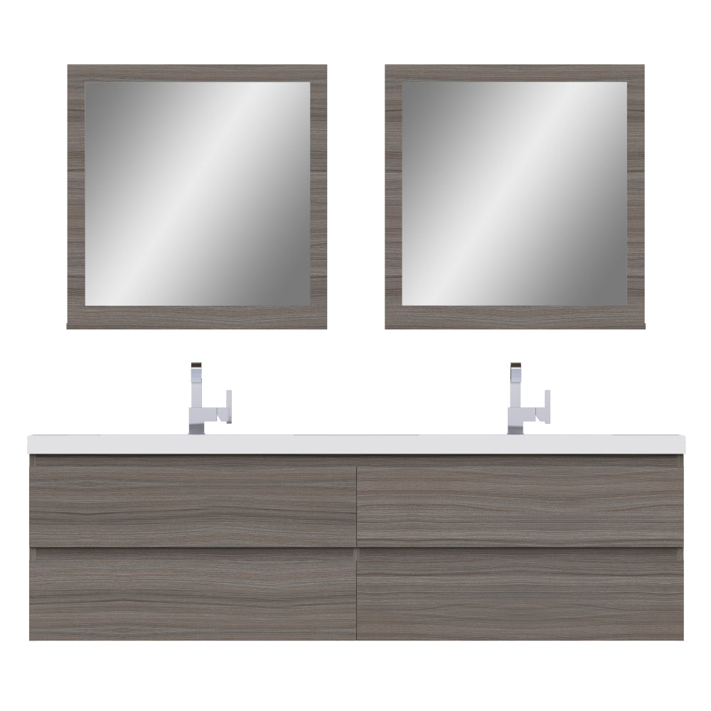 Paterno 72 inch Modern Wall Mounted Bathroom Vanity
