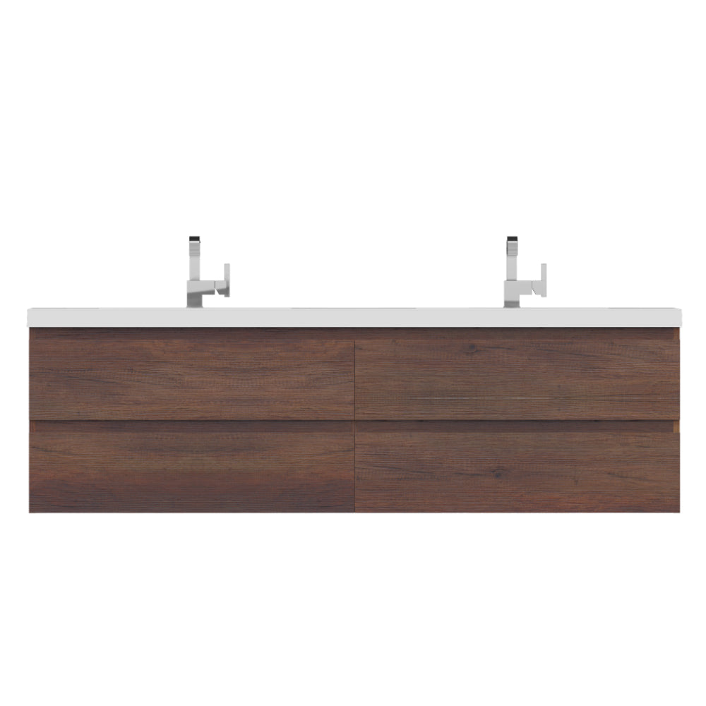 Paterno 72 inch Modern Wall Mounted Bathroom Vanity