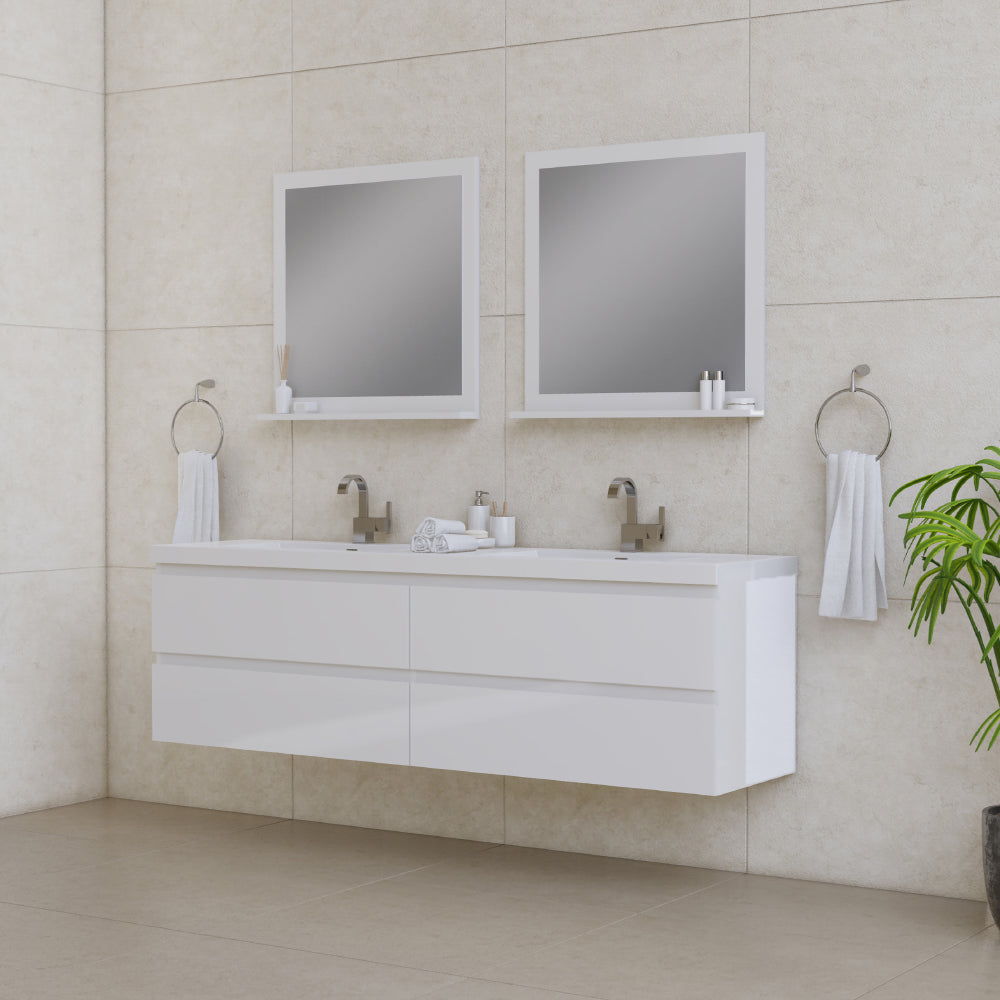 Paterno 72 inch Modern Wall Mounted Bathroom Vanity