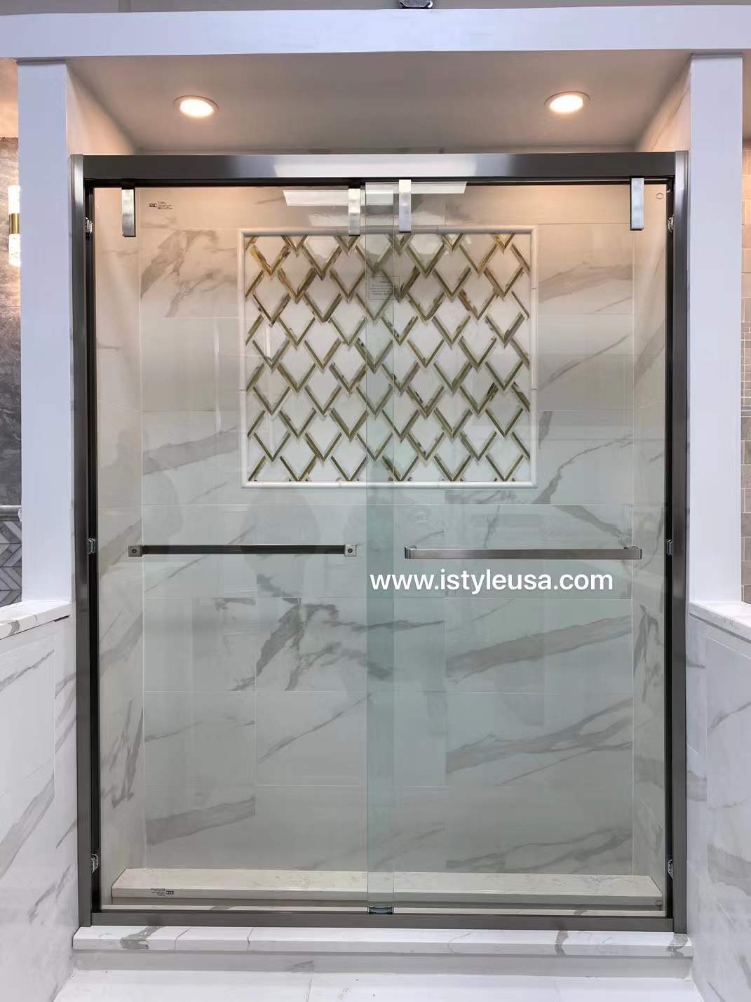 AC23 48'' W. x 76'' H. 3/8'' Bypass Framed Shower Door