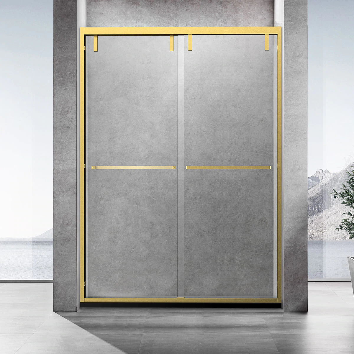 AC23 48'' W. x 76'' H. 3/8'' Bypass Framed Shower Door