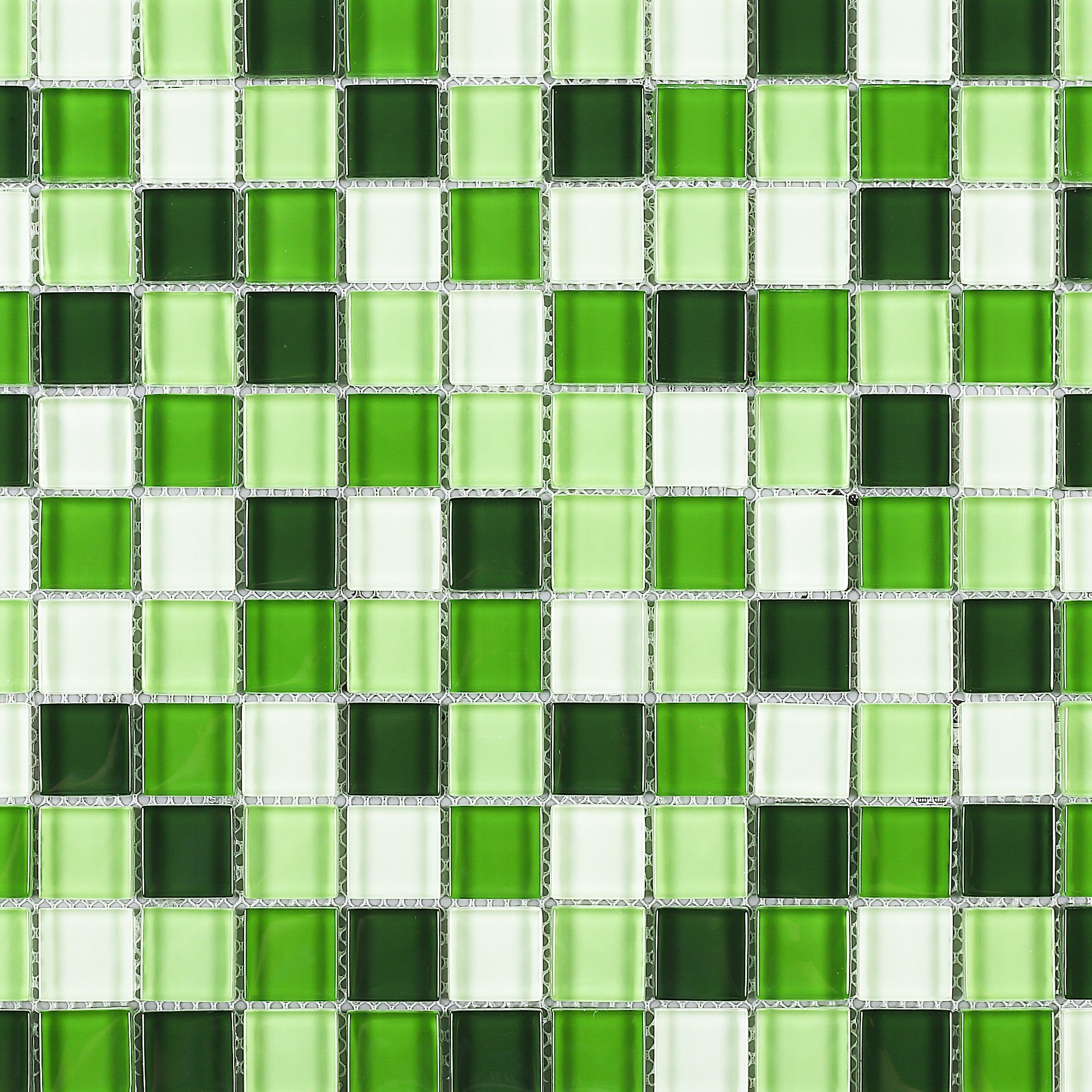 Apple Green 1'' x 1'' Square Glass Mosaic Tile