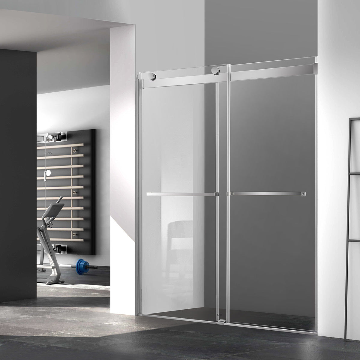 Ayden 54in W. x 76in H. 3/8'' Frameless Bypass Shower Door