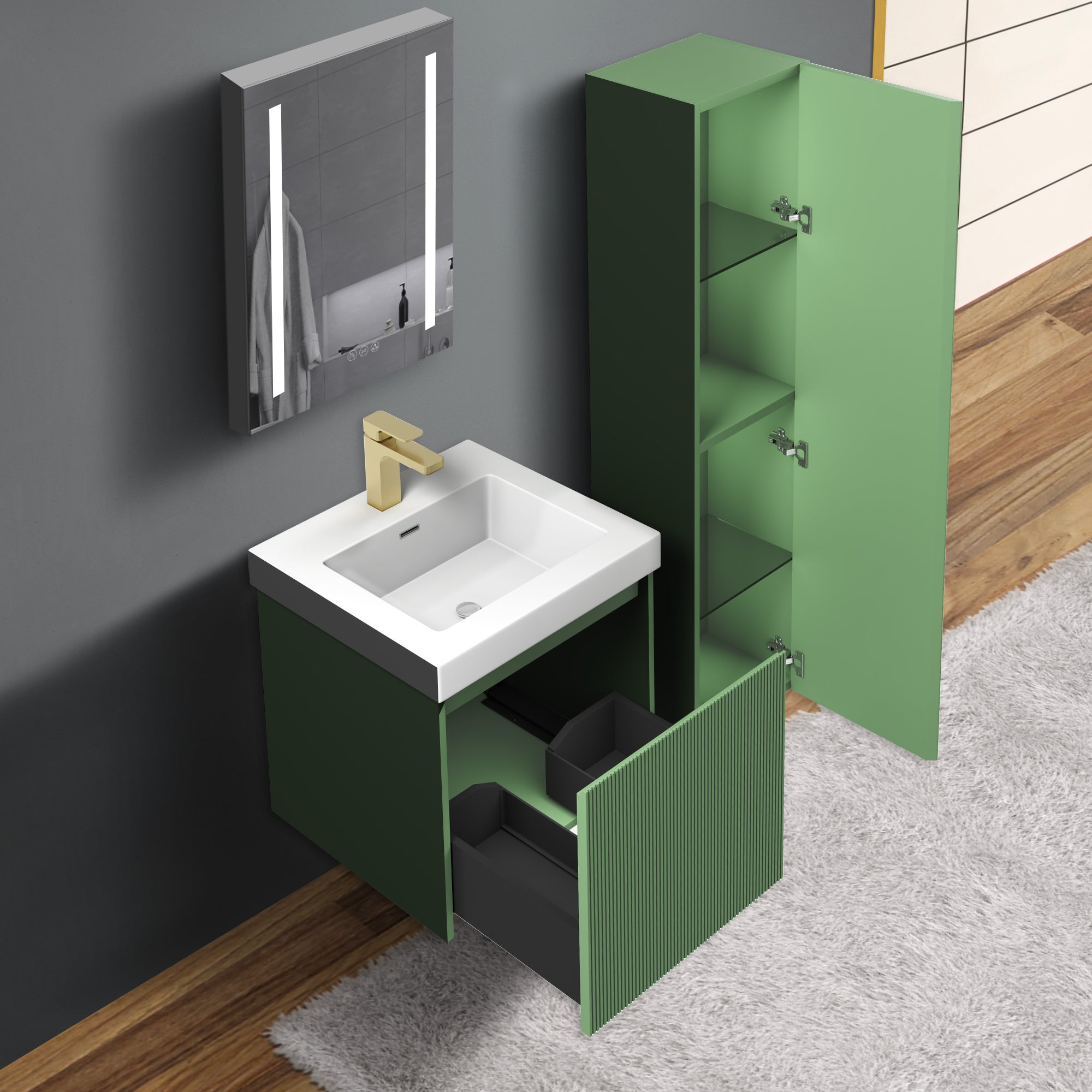 Positano 20'' Vanity✔️Base Cabinet Only