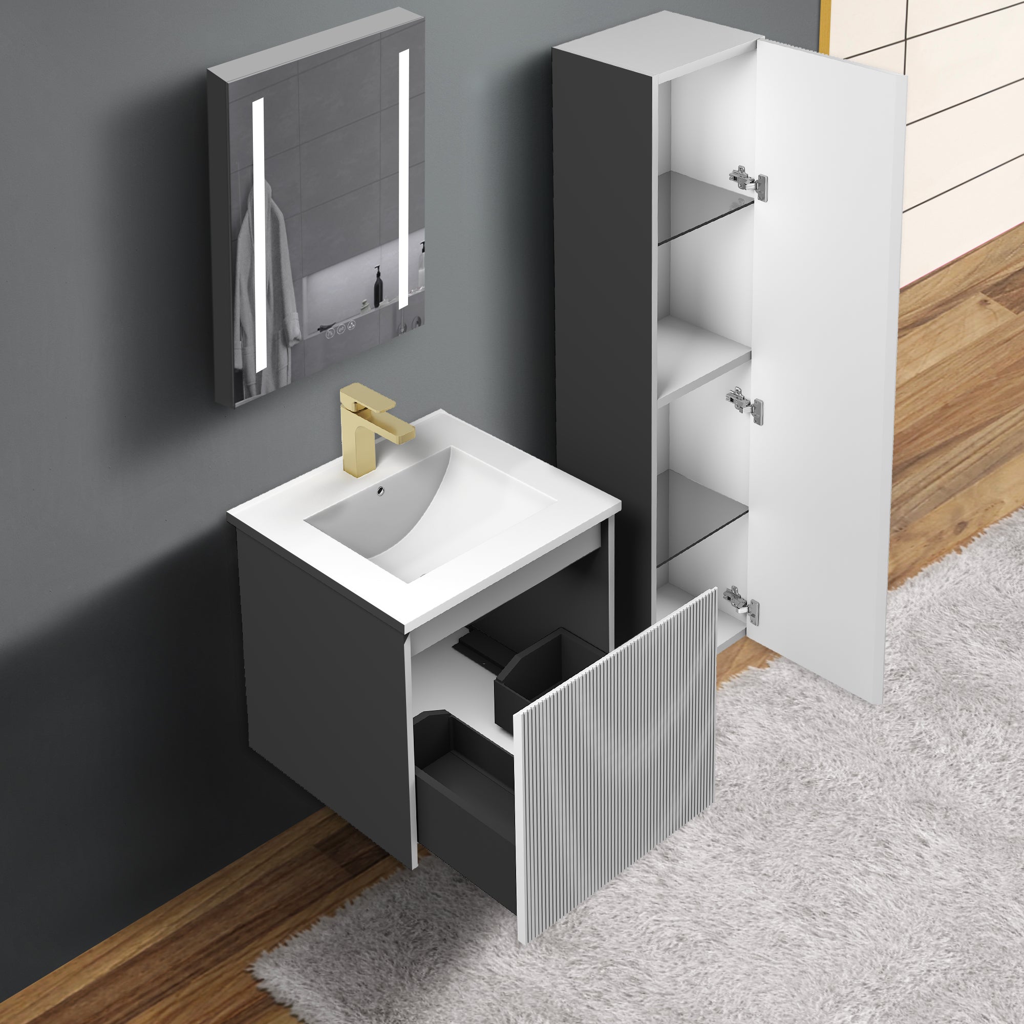 Positano 20'' Vanity✔️Base Cabinet Only