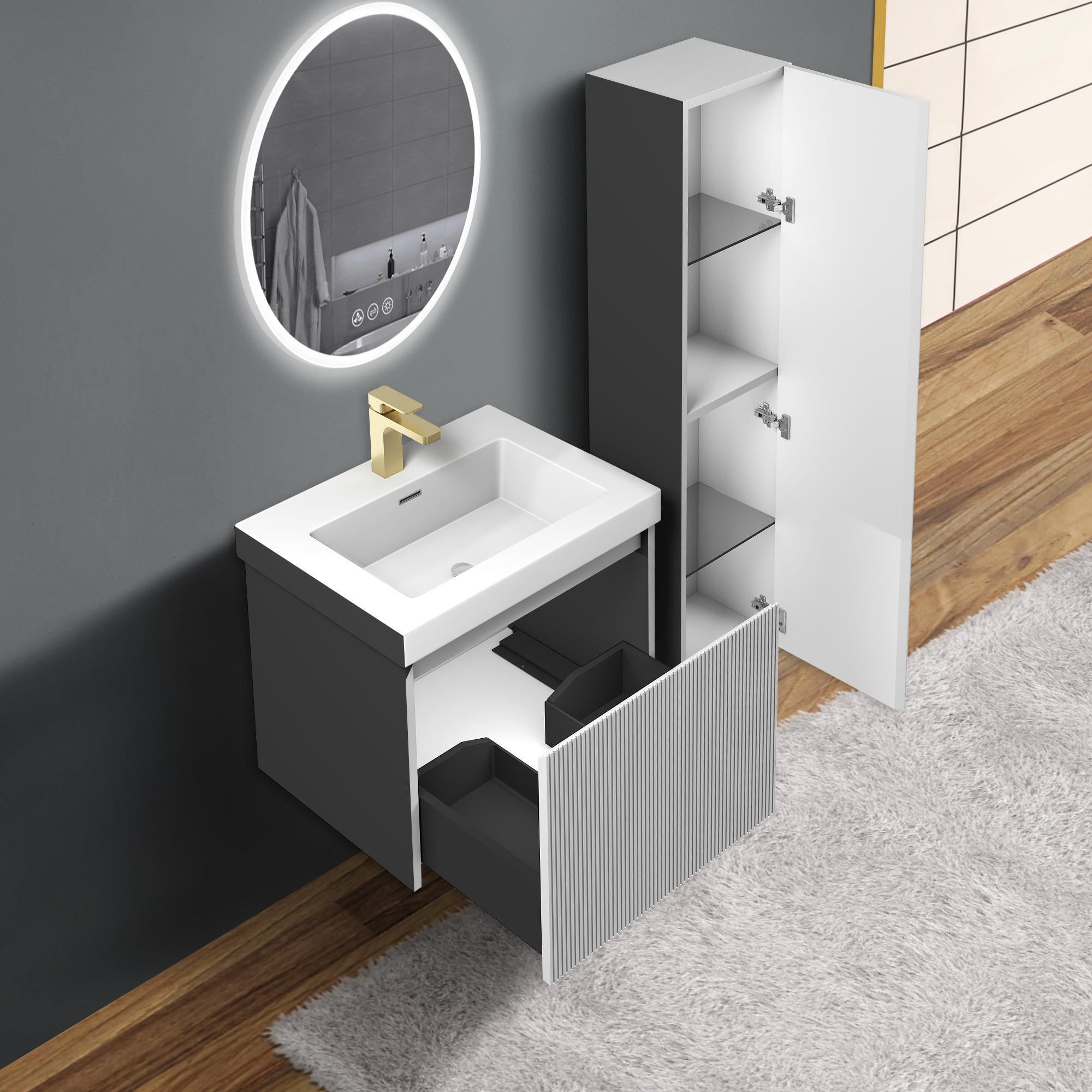 Positano 24'' Vanity✔️Base Cabinet Only