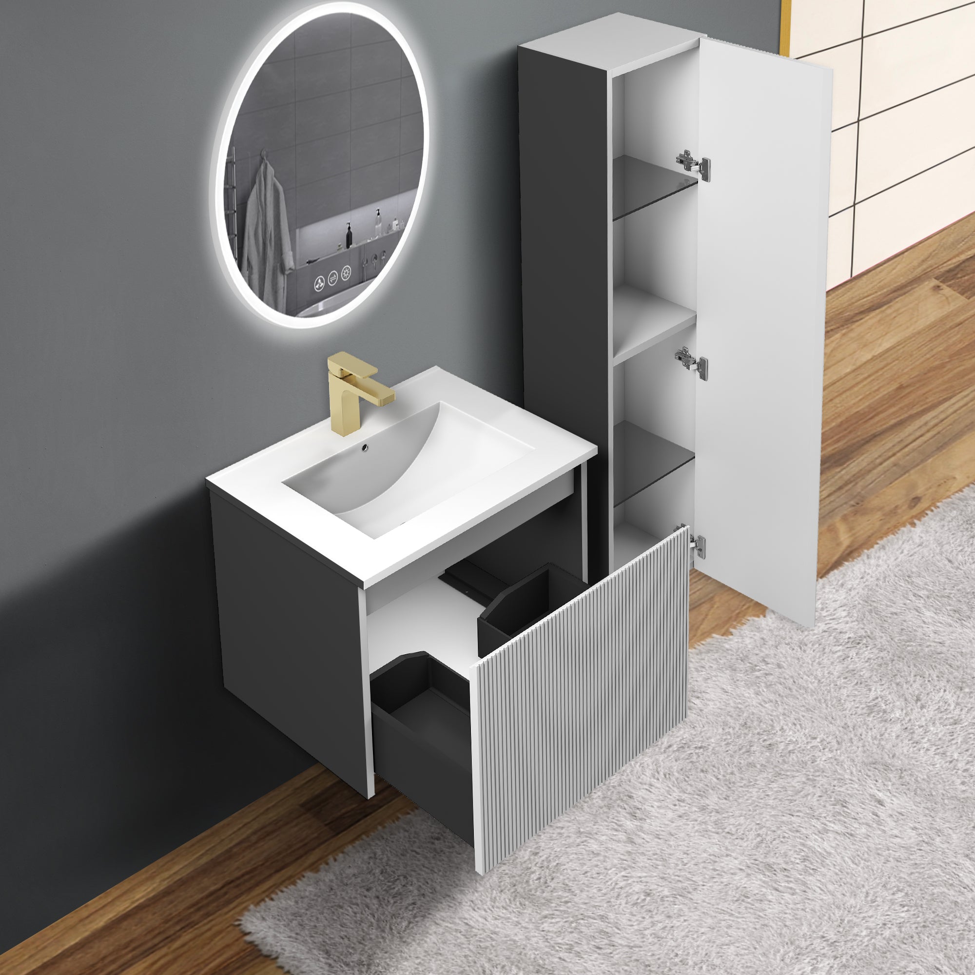Positano 24'' Vanity✔️Base Cabinet Only