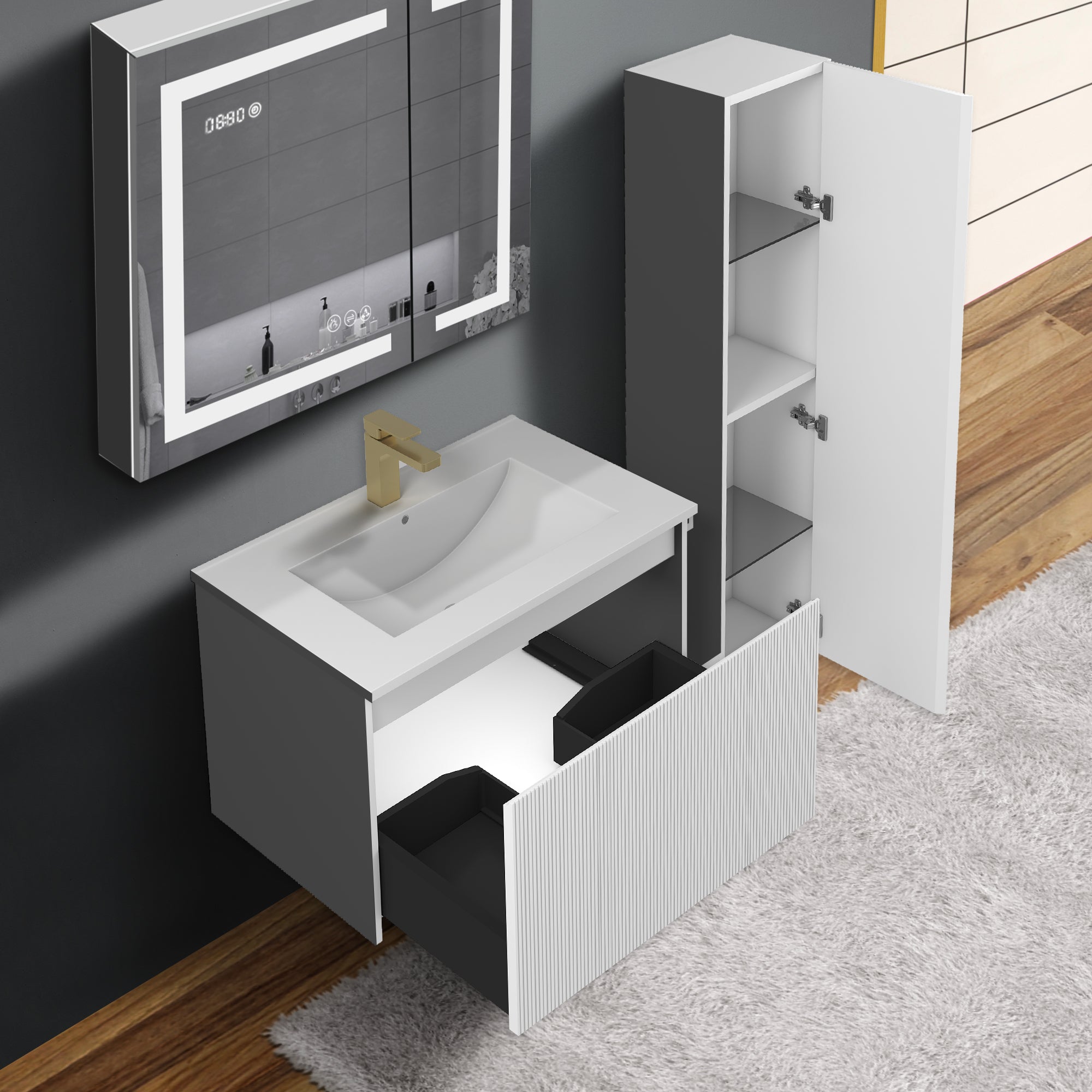 Positano 30'' Vanity✔️Base Cabinet Only