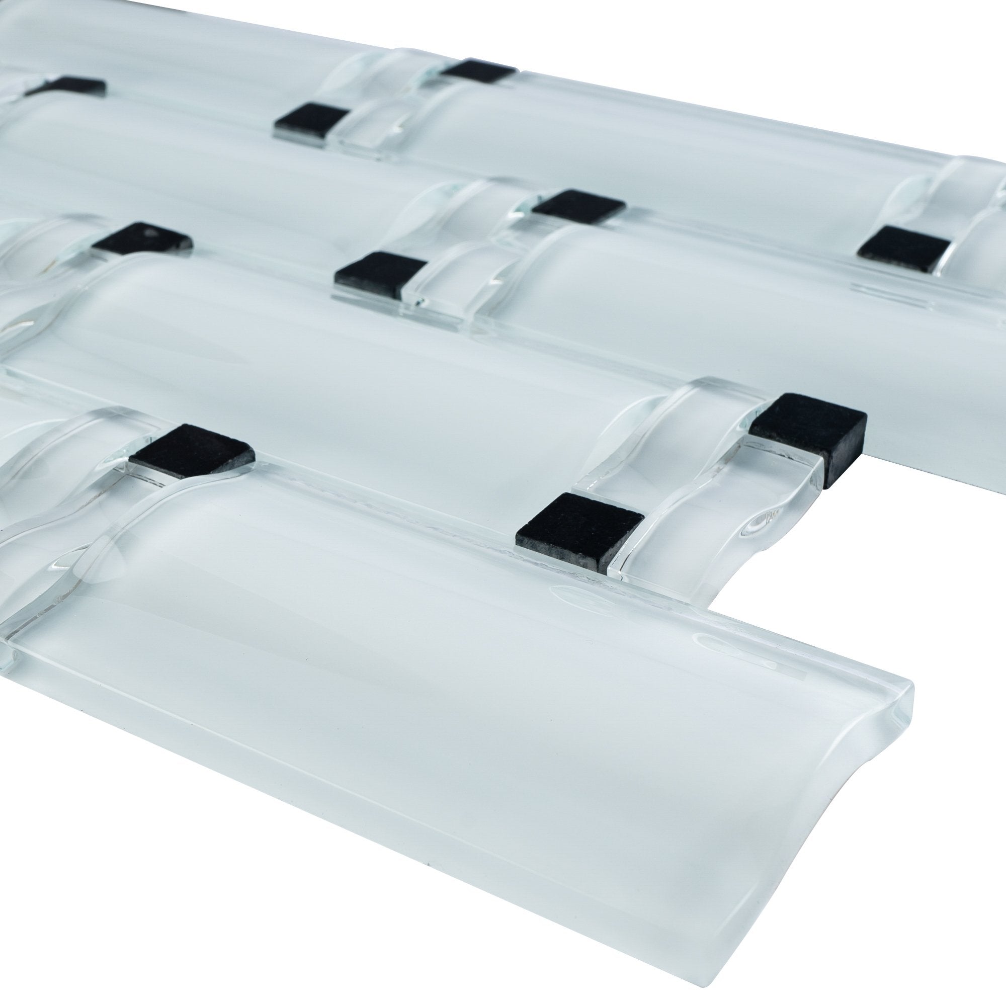 Crystal White 2.5x4.5 3D Subway Glass Mosaic Tile