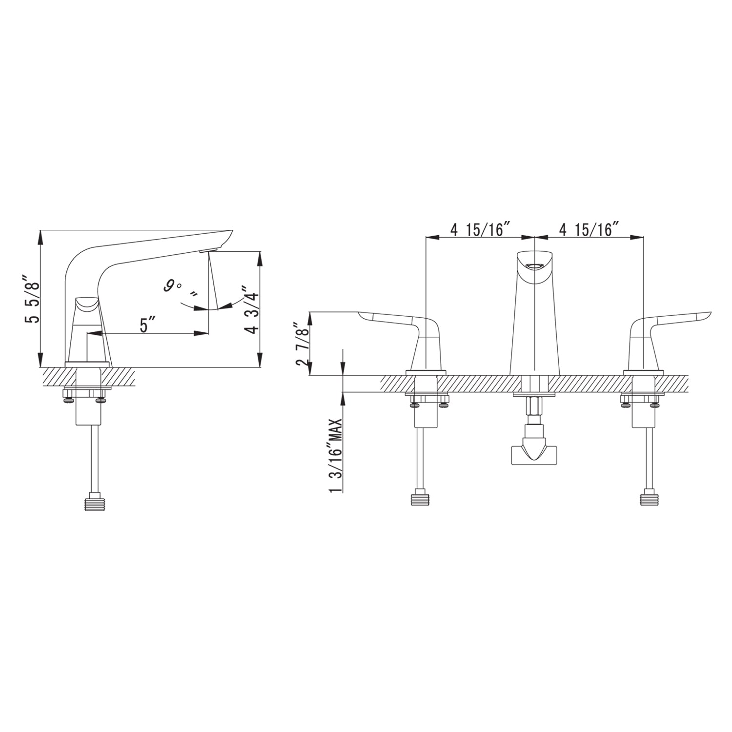 Wide Spread Lavatory Faucet – Chrome – F01 107 01