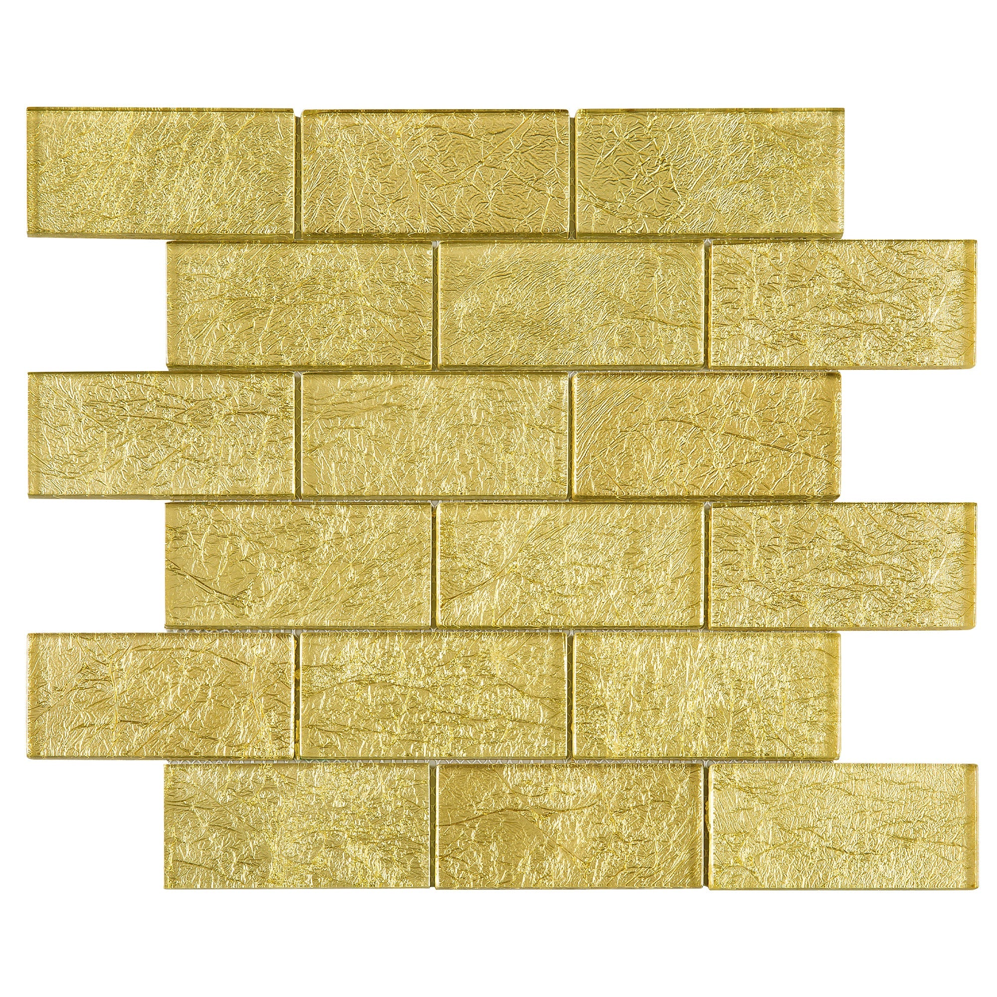 Galaxy Gold 2x4 Subway Glass Mosaic Tile