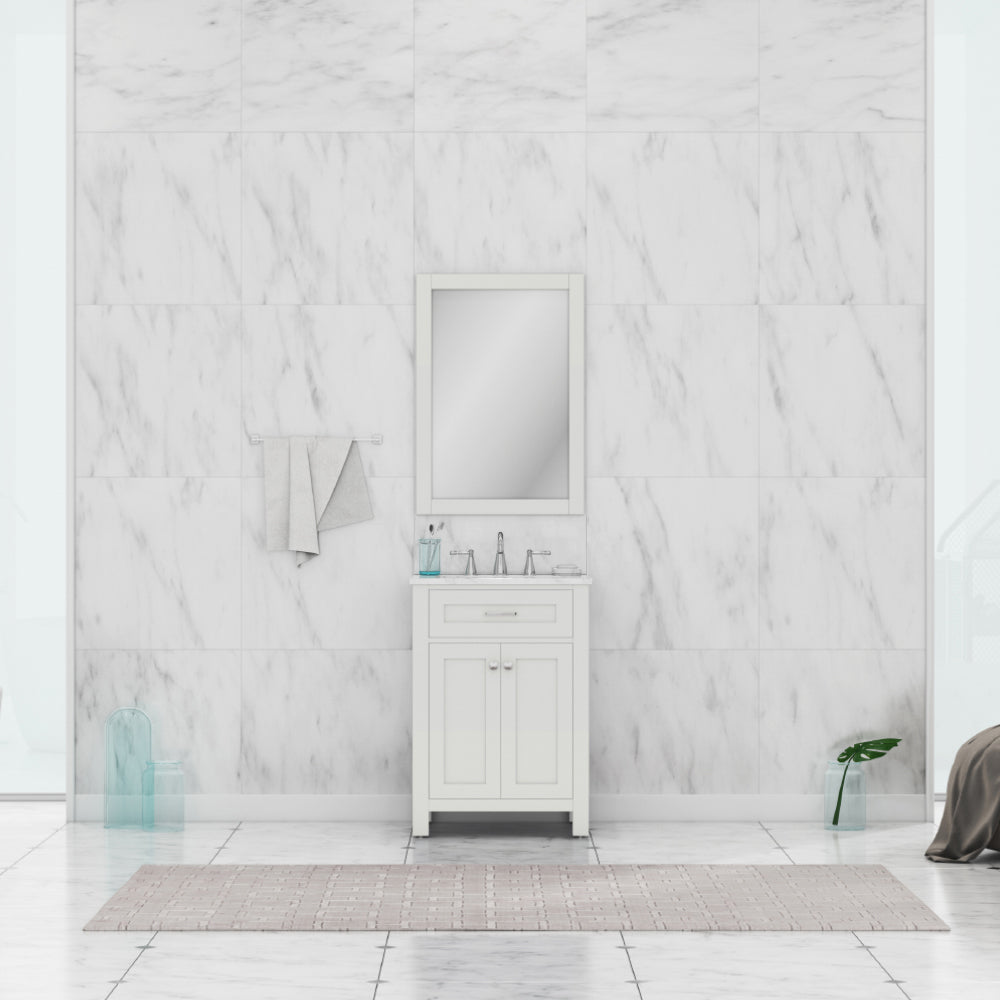 Norwalk 24 inch Vanity  with Carrara Marble Top