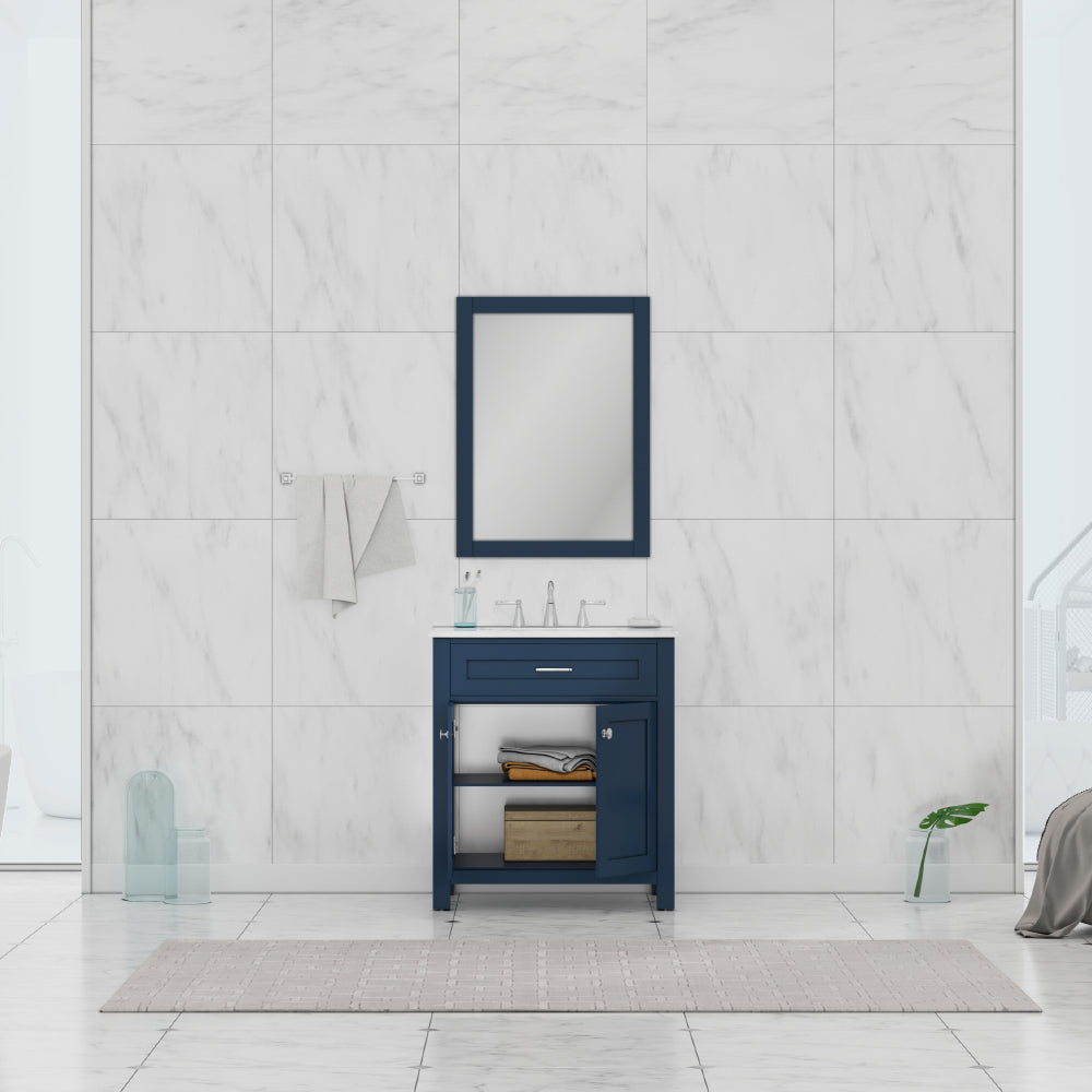 Norwalk 30 inch Vanity with Carrara Marble Top