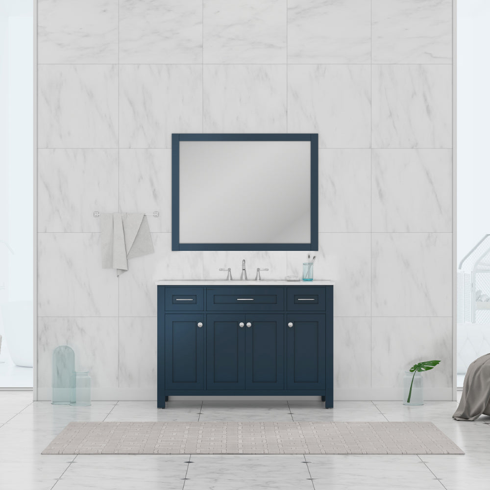 Norwalk 48 inch Vanity White with Carrara Marble Top
