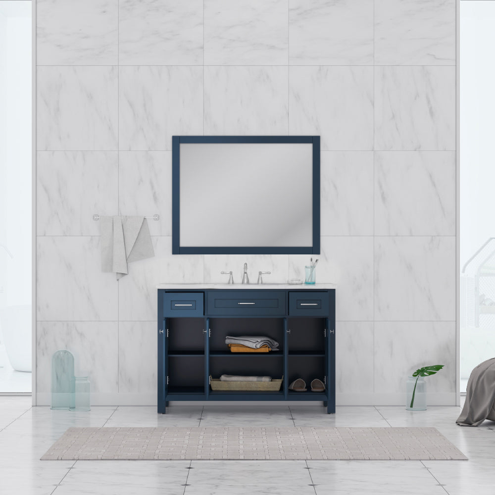Norwalk 48 inch Vanity White with Carrara Marble Top