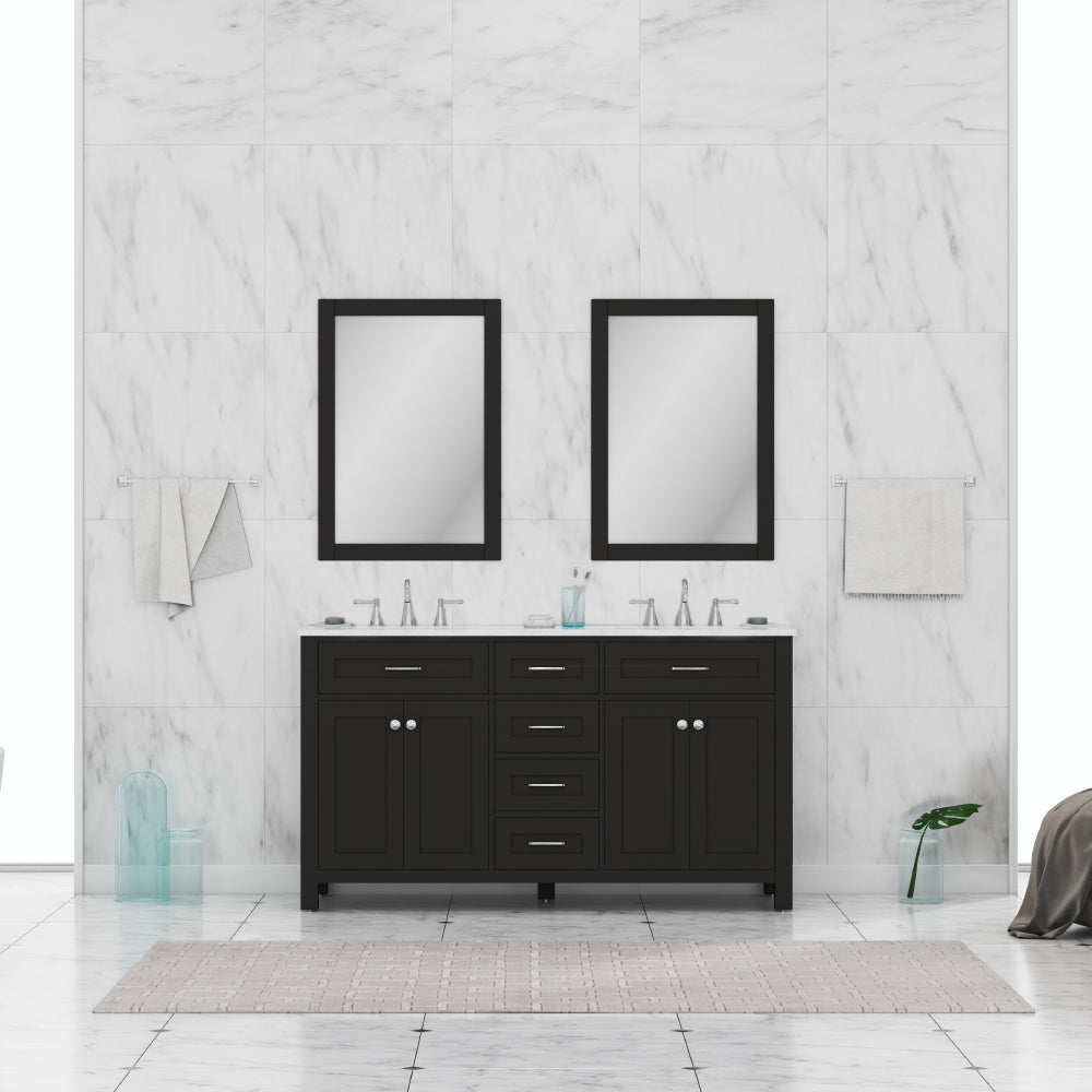 Norwalk 60 inch Double Vanity with Carrara Marble Top