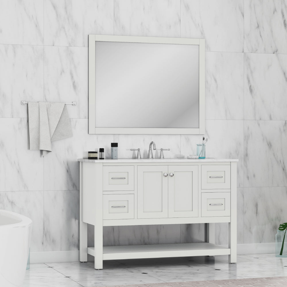 Wilmington 48 inch Vanity with Carrara Marble Top