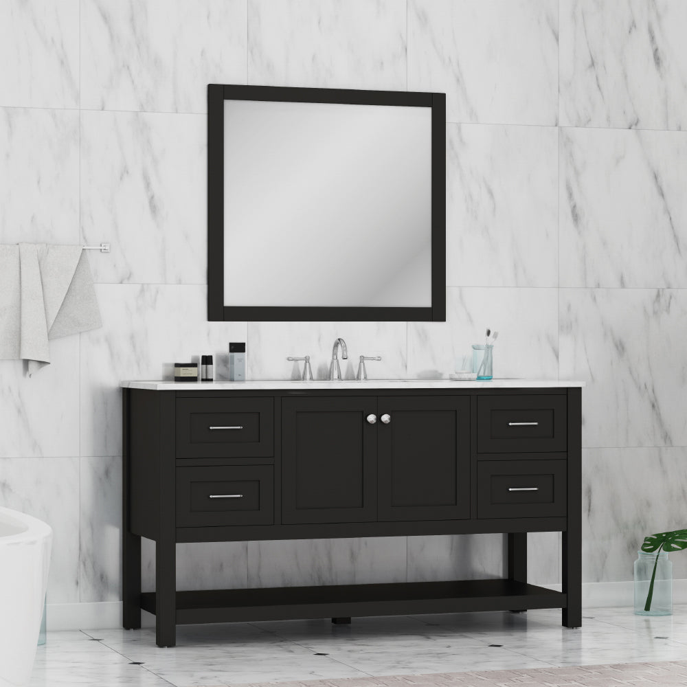 Wilmington 60 inch Single Vanity with Carrara Marble Top