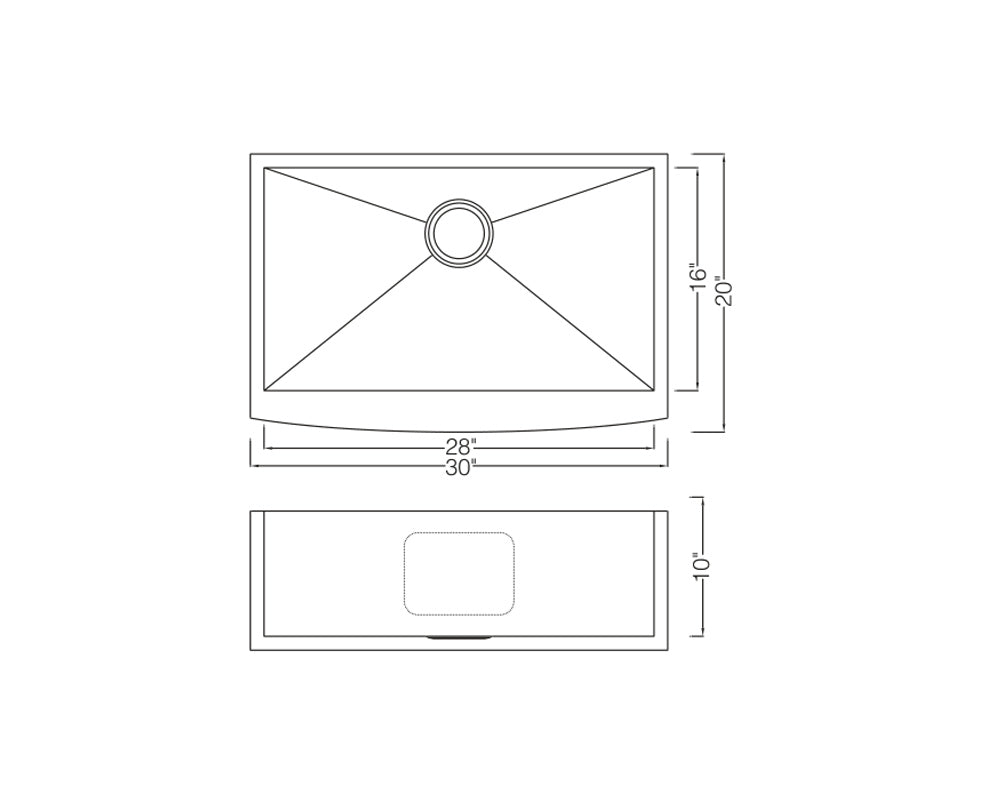 Finger Radius Single Bowl 30'' x 20'' Apron Sink  KSF302010L