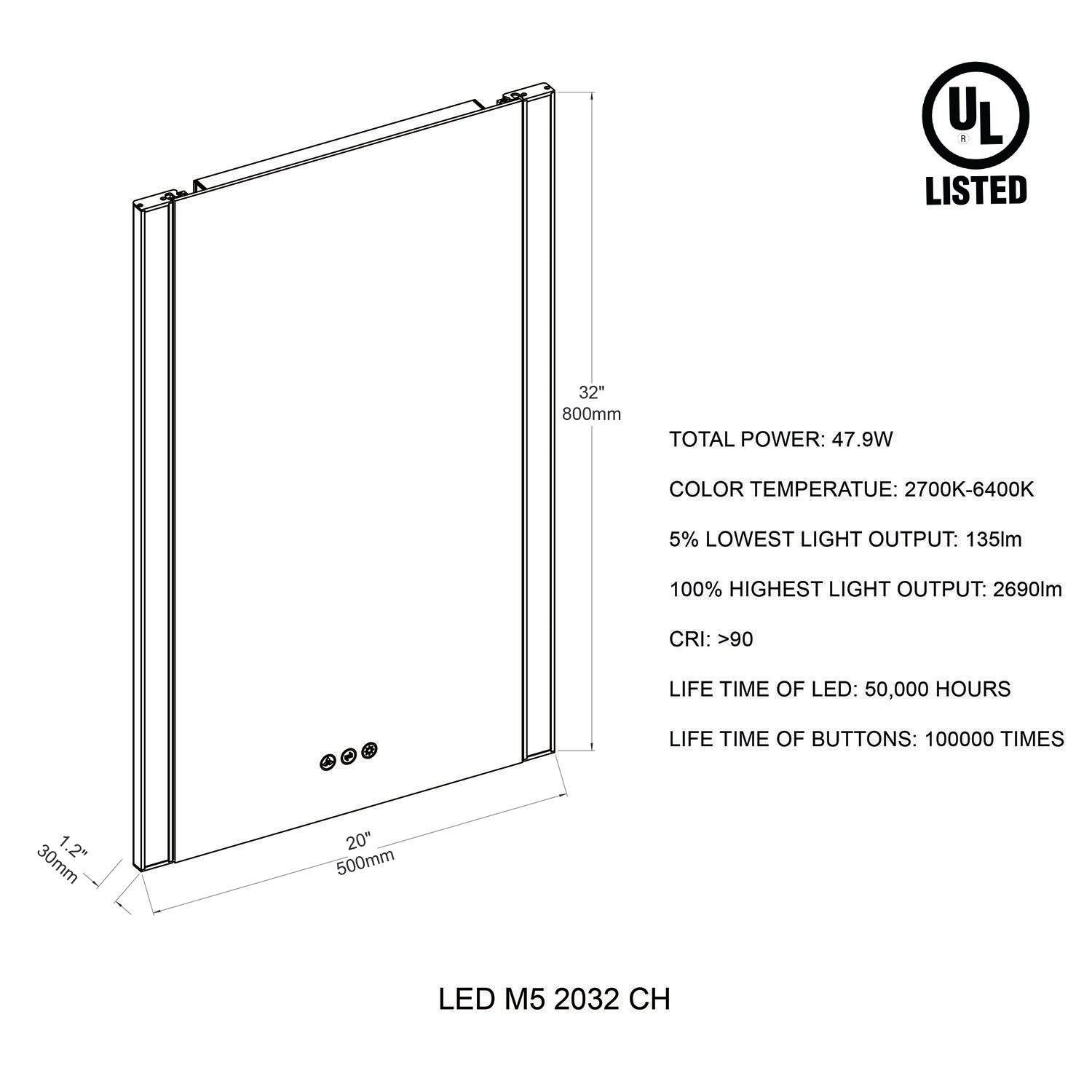 Binary 20″ LED Mirror