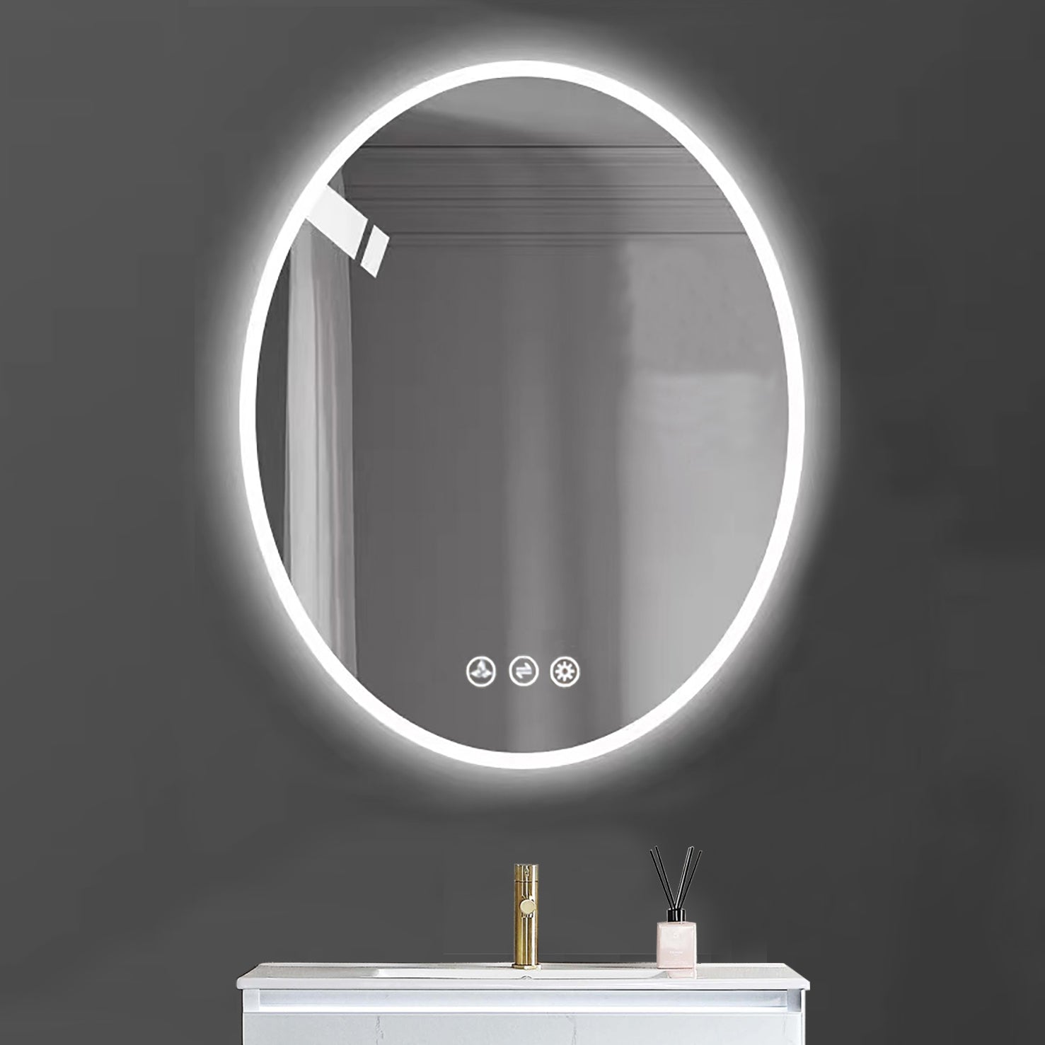 Oval 24 Inch Oval LED Mirror