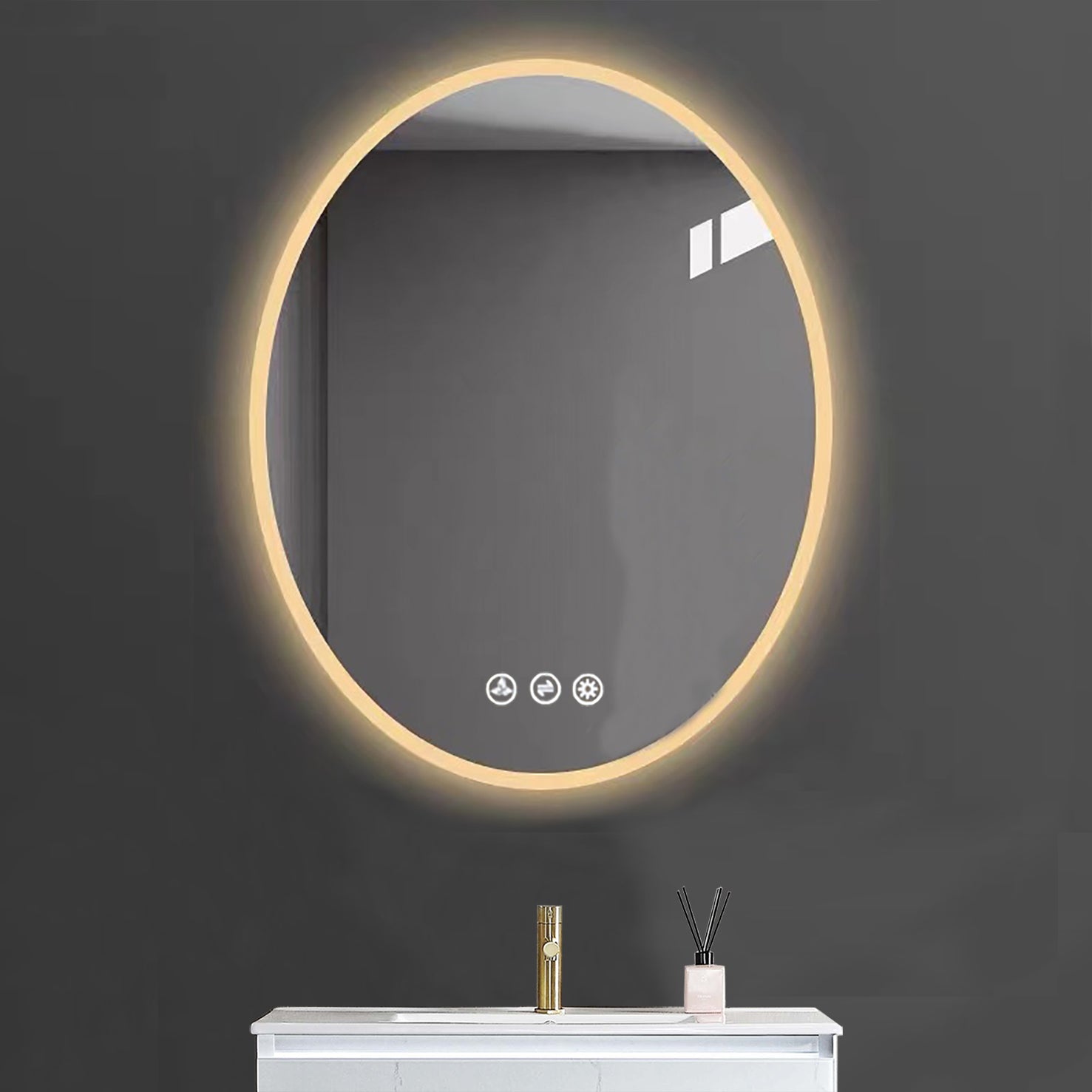 Oval 20 Inch Oval LED Mirror