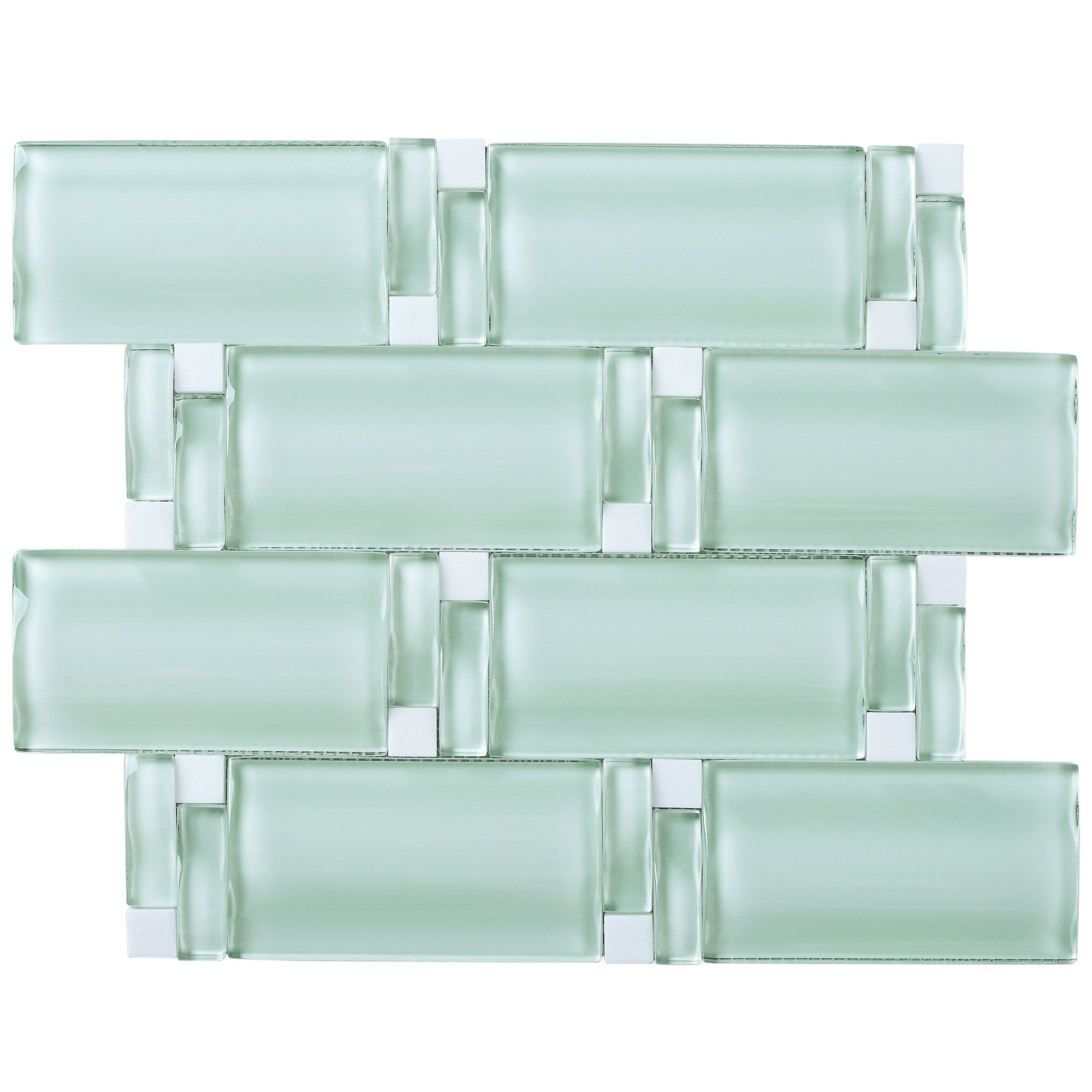Mint Green 2.5x4.5 3D Subway Glass Mosaic Tile