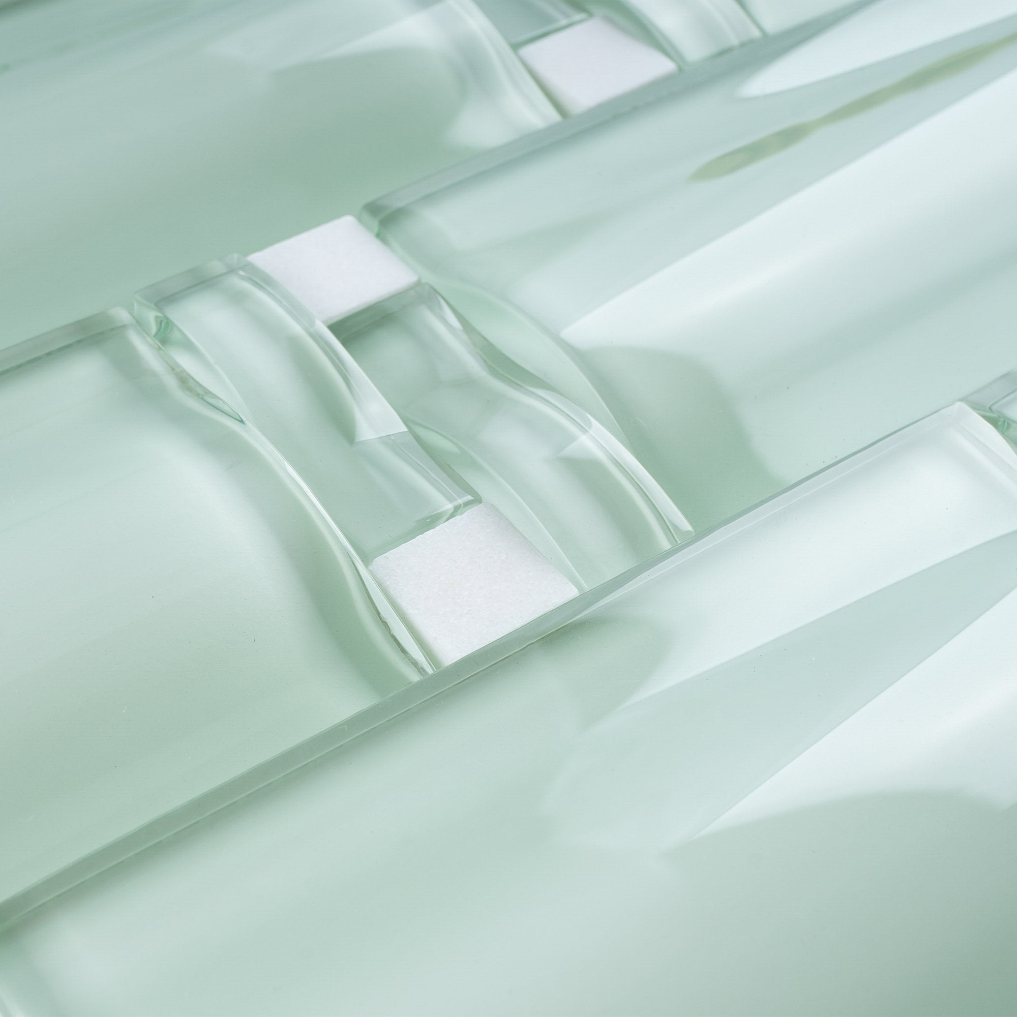 Mint Green 2.5x4.5 3D Subway Glass Mosaic Tile