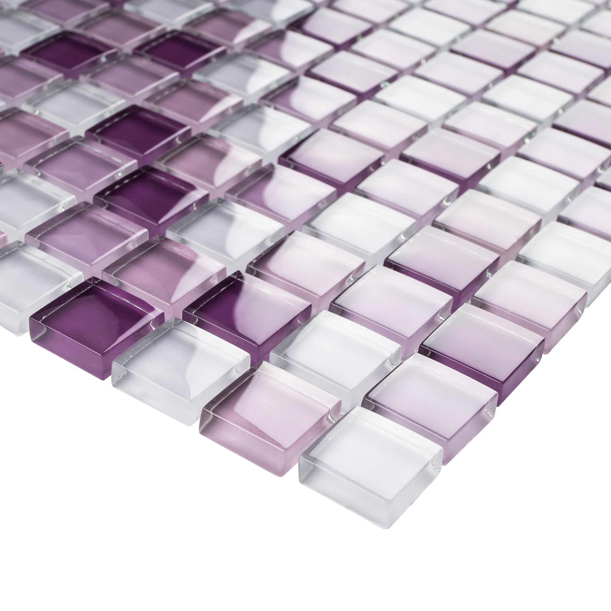 Purple 1x1 Square Glass Mosaic Tile