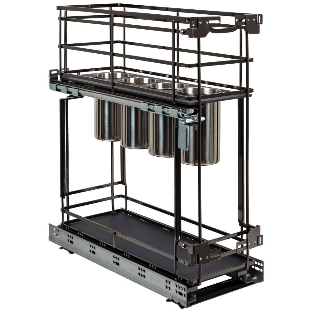 STORAGE WITH STYLE® Metal "No Wiggle" Soft-close 8'' Utensil Base Pullout