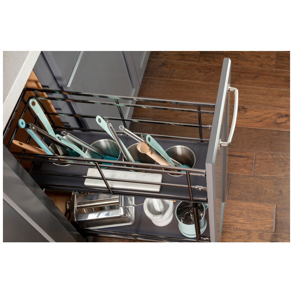 STORAGE WITH STYLE® Metal "No Wiggle" Soft-close 8'' Utensil Base Pullout