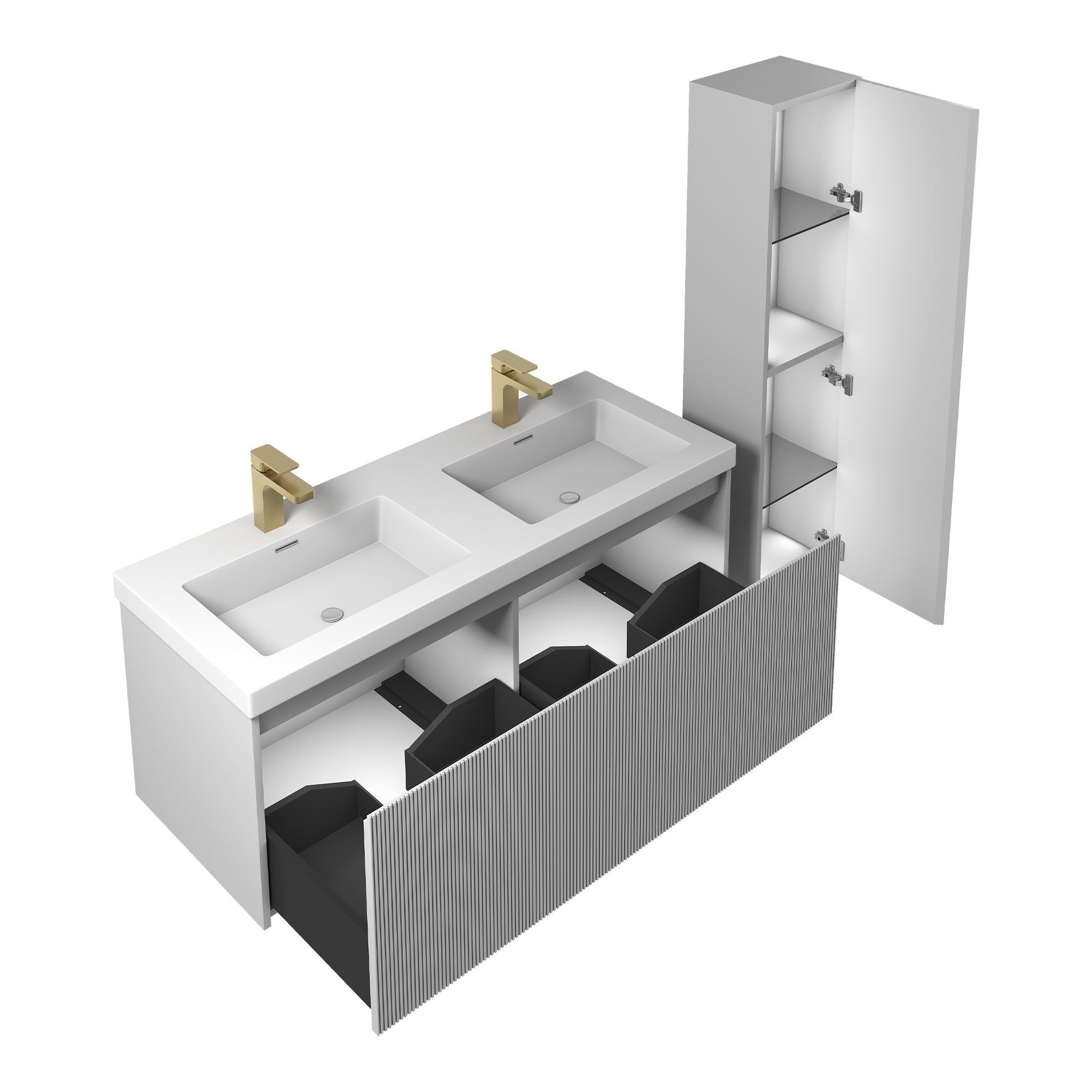 Positano 48'' Double Vanity✔️Base Cabinet Only